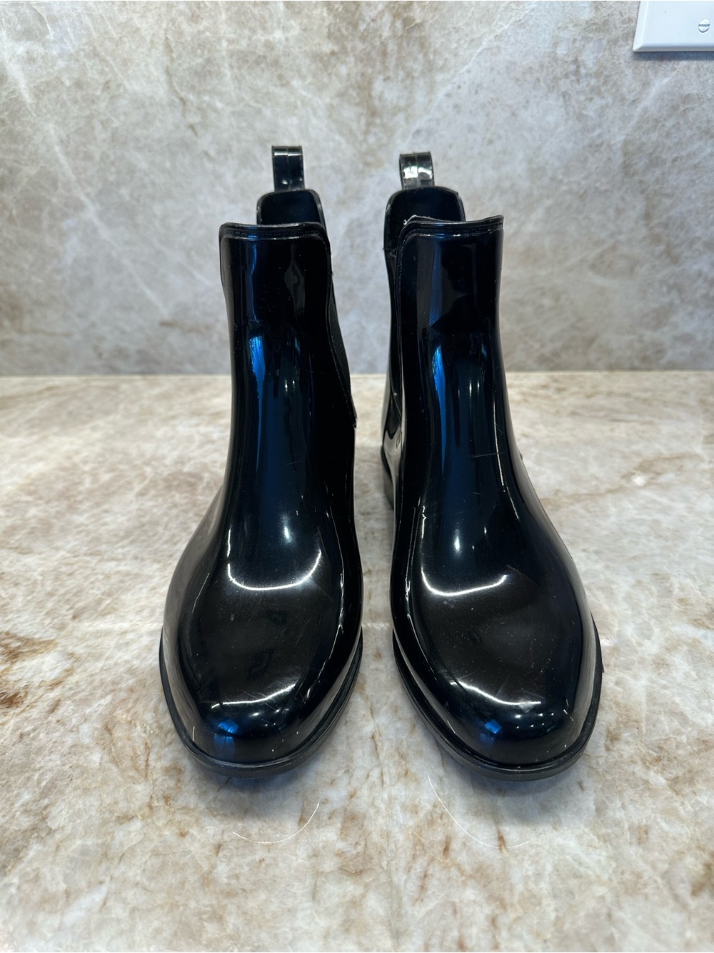 Lauren Ralph Lauren Black Ankle Rain Boots - Picture 2 of 8